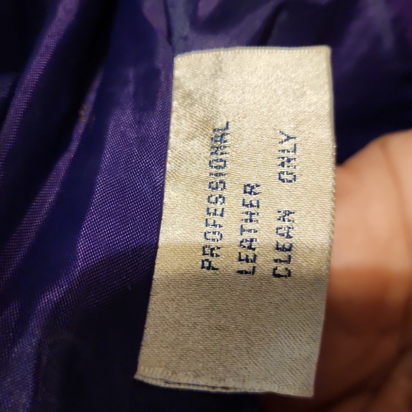 Vintage Purple leather Jacket sz M - Picture 3 of 4